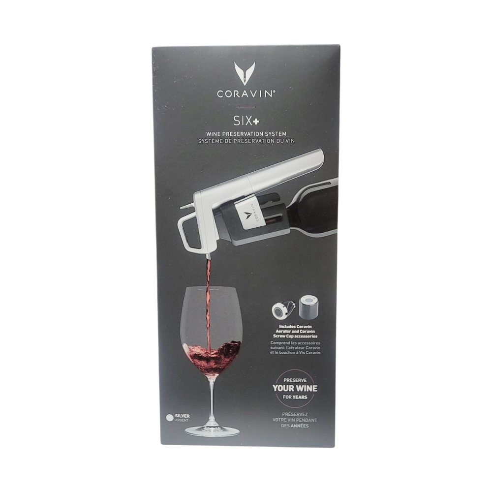 Coravin Six+ Wine Preservation System Silver Argent New